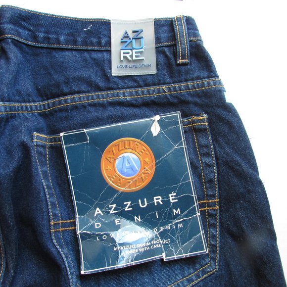 NWT AZZURE DENIM SHORTS FRINGED SIDE SEAMS MEN 36" - Picture 4 of 5